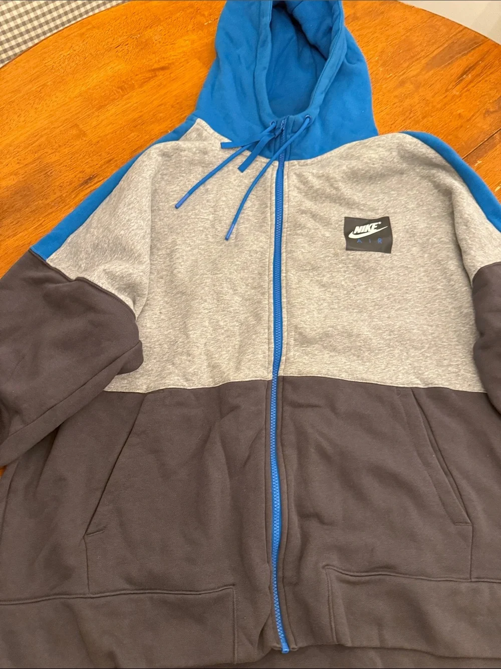 Nike Blue, Gray & Black Full-Zip Hooded Sweatshirt xxl